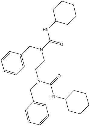 N-benzyl-N-(2-{benzyl[(cyclohexylamino)carbonyl]amino}ethyl)-N'-cyclohexylurea,,结构式