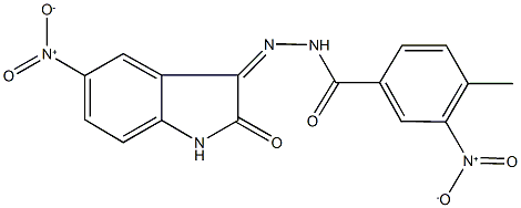 3-nitro-N'-{5-nitro-2-oxo-1,2-dihydro-3H-indol-3-ylidene}-4-methylbenzohydrazide Structure