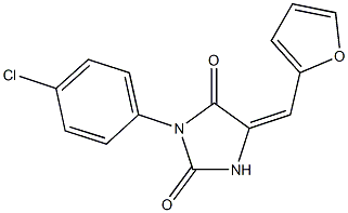 3-(4-chlorophenyl)-5-(2-furylmethylene)-2,4-imidazolidinedione Structure