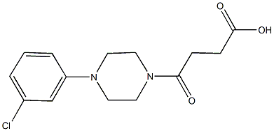 4-[4-(3-chlorophenyl)-1-piperazinyl]-4-oxobutanoic acid,,结构式