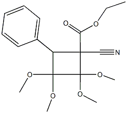 ethyl 1-cyano-2,2,3,3-tetramethoxy-4-phenylcyclobutanecarboxylate Structure