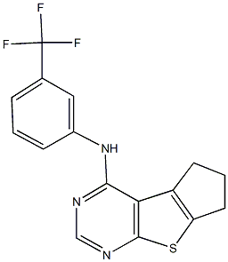 N-(6,7-dihydro-5H-cyclopenta[4,5]thieno[2,3-d]pyrimidin-4-yl)-N-[3-(trifluoromethyl)phenyl]amine Structure