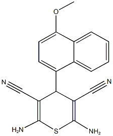 2,6-diamino-4-(4-methoxy-1-naphthyl)-4H-thiopyran-3,5-dicarbonitrile Structure