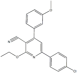 6-(4-chlorophenyl)-2-ethoxy-4-(3-methoxyphenyl)nicotinonitrile 结构式