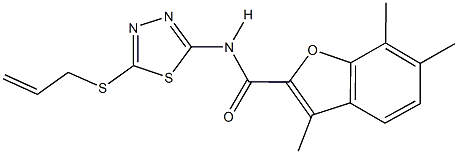 N-[5-(allylsulfanyl)-1,3,4-thiadiazol-2-yl]-3,6,7-trimethyl-1-benzofuran-2-carboxamide Structure
