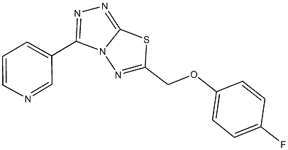 6-[(4-fluorophenoxy)methyl]-3-(3-pyridinyl)[1,2,4]triazolo[3,4-b][1,3,4]thiadiazole Struktur
