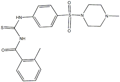 N-(2-methylbenzoyl)-N'-{4-[(4-methyl-1-piperazinyl)sulfonyl]phenyl}thiourea,,结构式