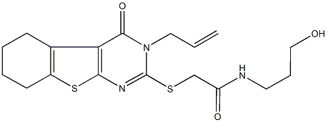  2-[(3-allyl-4-oxo-3,4,5,6,7,8-hexahydro[1]benzothieno[2,3-d]pyrimidin-2-yl)sulfanyl]-N-(3-hydroxypropyl)acetamide