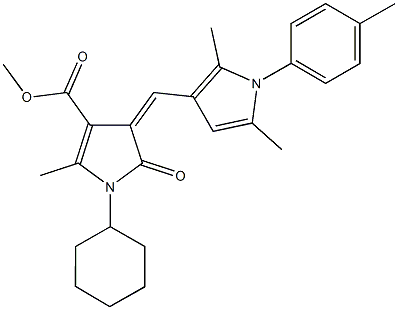 methyl 1-cyclohexyl-4-{[2,5-dimethyl-1-(4-methylphenyl)-1H-pyrrol-3-yl]methylene}-2-methyl-5-oxo-4,5-dihydro-1H-pyrrole-3-carboxylate Structure
