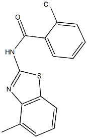 2-chloro-N-(4-methyl-1,3-benzothiazol-2-yl)benzamide 化学構造式