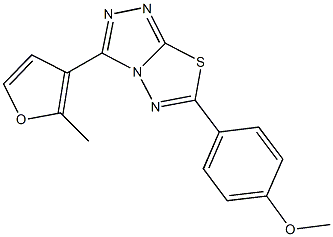 methyl 4-[3-(2-methyl-3-furyl)[1,2,4]triazolo[3,4-b][1,3,4]thiadiazol-6-yl]phenyl ether Structure