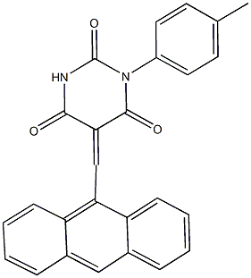 5-(9-anthrylmethylene)-1-(4-methylphenyl)-2,4,6(1H,3H,5H)-pyrimidinetrione 结构式