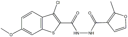 3-chloro-6-methoxy-N'-(2-methyl-3-furoyl)-1-benzothiophene-2-carbohydrazide 结构式