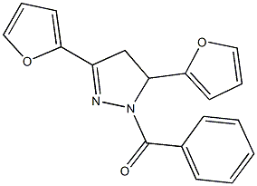 1-benzoyl-3,5-di(2-furyl)-4,5-dihydro-1H-pyrazole Structure