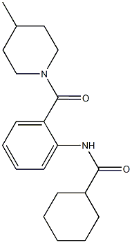 N-{2-[(4-methyl-1-piperidinyl)carbonyl]phenyl}cyclohexanecarboxamide,,结构式