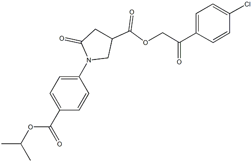 2-(4-chlorophenyl)-2-oxoethyl 1-[4-(isopropoxycarbonyl)phenyl]-5-oxo-3-pyrrolidinecarboxylate,,结构式