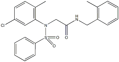 2-[5-chloro-2-methyl(phenylsulfonyl)anilino]-N-(2-methylbenzyl)acetamide,,结构式