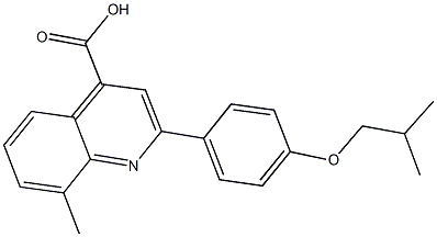2-(4-isobutoxyphenyl)-8-methyl-4-quinolinecarboxylic acid 化学構造式