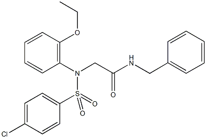 N-benzyl-2-{[(4-chlorophenyl)sulfonyl]-2-ethoxyanilino}acetamide,,结构式
