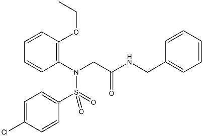 N-benzyl-2-{[(4-chlorophenyl)sulfonyl]-2-ethoxyanilino}acetamide 结构式