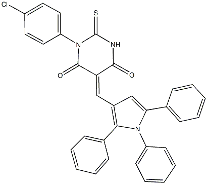  1-(4-chlorophenyl)-2-thioxo-5-[(1,2,5-triphenyl-1H-pyrrol-3-yl)methylene]dihydro-4,6(1H,5H)-pyrimidinedione