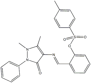 2-{[(1,5-dimethyl-3-oxo-2-phenyl-2,3-dihydro-1H-pyrazol-4-yl)imino]methyl}phenyl 4-methylbenzenesulfonate Structure