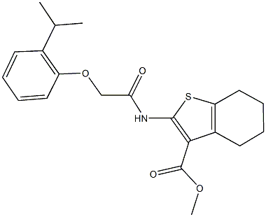 methyl 2-{[(2-isopropylphenoxy)acetyl]amino}-4,5,6,7-tetrahydro-1-benzothiophene-3-carboxylate Struktur