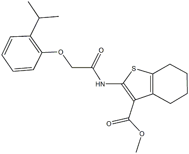 methyl 2-{[(2-isopropylphenoxy)acetyl]amino}-4,5,6,7-tetrahydro-1-benzothiophene-3-carboxylate Structure