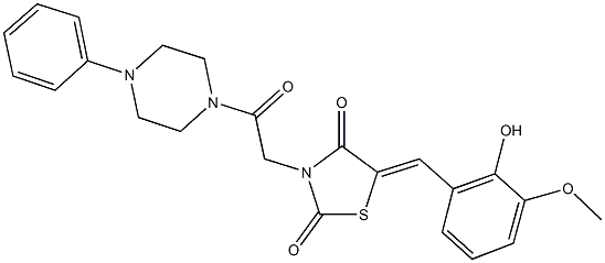 5-(2-hydroxy-3-methoxybenzylidene)-3-[2-oxo-2-(4-phenyl-1-piperazinyl)ethyl]-1,3-thiazolidine-2,4-dione|