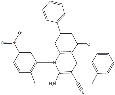 2-amino-1-{5-nitro-2-methylphenyl}-4-(2-methylphenyl)-5-oxo-7-phenyl-1,4,5,6,7,8-hexahydroquinoline-3-carbonitrile