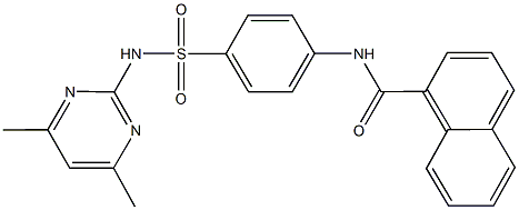 N-(4-{[(4,6-dimethyl-2-pyrimidinyl)amino]sulfonyl}phenyl)-1-naphthamide Struktur