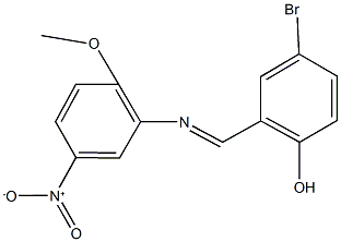 4-bromo-2-[({5-nitro-2-methoxyphenyl}imino)methyl]phenol Struktur