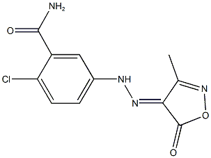 2-chloro-5-[2-(3-methyl-5-oxo-4(5H)-isoxazolylidene)hydrazino]benzamide Structure