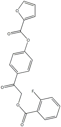 4-{2-[(2-fluorobenzoyl)oxy]acetyl}phenyl 2-furoate 结构式