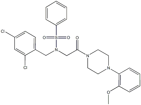 N-(2,4-dichlorobenzyl)-N-{2-[4-(2-methoxyphenyl)-1-piperazinyl]-2-oxoethyl}benzenesulfonamide Struktur