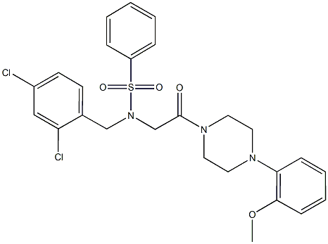 N-(2,4-dichlorobenzyl)-N-{2-[4-(2-methoxyphenyl)-1-piperazinyl]-2-oxoethyl}benzenesulfonamide 化学構造式