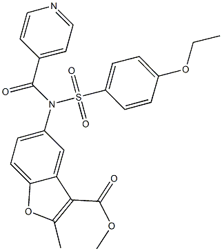 methyl 5-[[(4-ethoxyphenyl)sulfonyl](isonicotinoyl)amino]-2-methyl-1-benzofuran-3-carboxylate