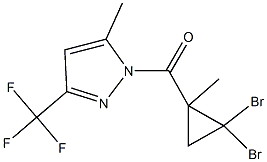 1-[(2,2-dibromo-1-methylcyclopropyl)carbonyl]-5-methyl-3-(trifluoromethyl)-1H-pyrazole 结构式