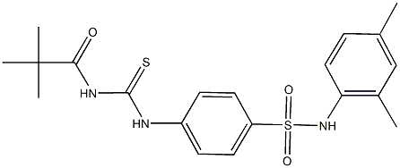 N-(2,4-dimethylphenyl)-4-({[(2,2-dimethylpropanoyl)amino]carbothioyl}amino)benzenesulfonamide Structure