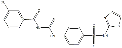 4-({[(3-chlorobenzoyl)amino]carbothioyl}amino)-N-(1,3-thiazol-2-yl)benzenesulfonamide Structure