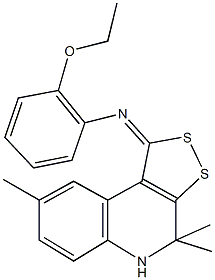 N-(2-ethoxyphenyl)-N-(4,4,8-trimethyl-4,5-dihydro-1H-[1,2]dithiolo[3,4-c]quinolin-1-ylidene)amine Struktur