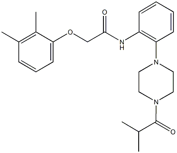 2-(2,3-dimethylphenoxy)-N-[2-(4-isobutyryl-1-piperazinyl)phenyl]acetamide Structure