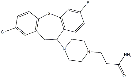 3-[4-(2-chloro-7-fluoro-10,11-dihydrodibenzo[b,f]thiepin-10-yl)-1-piperazinyl]propanamide,,结构式