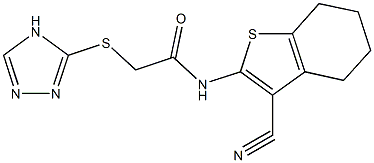 N-(3-cyano-4,5,6,7-tetrahydro-1-benzothien-2-yl)-2-(4H-1,2,4-triazol-3-ylsulfanyl)acetamide Structure