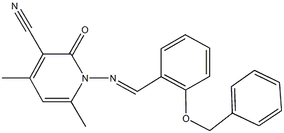 1-{[2-(benzyloxy)benzylidene]amino}-4,6-dimethyl-2-oxo-1,2-dihydropyridine-3-carbonitrile Structure