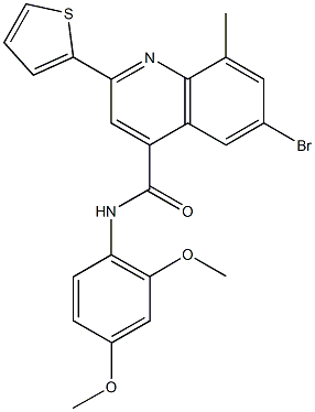 6-bromo-N-(2,4-dimethoxyphenyl)-8-methyl-2-(2-thienyl)-4-quinolinecarboxamide Structure