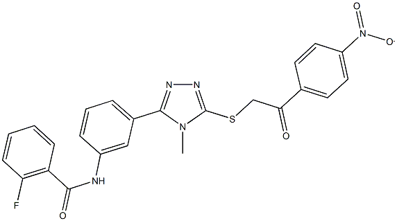 2-fluoro-N-(3-{5-[(2-{4-nitrophenyl}-2-oxoethyl)sulfanyl]-4-methyl-4H-1,2,4-triazol-3-yl}phenyl)benzamide