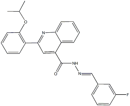 N'-(3-fluorobenzylidene)-2-(2-isopropoxyphenyl)-4-quinolinecarbohydrazide,,结构式