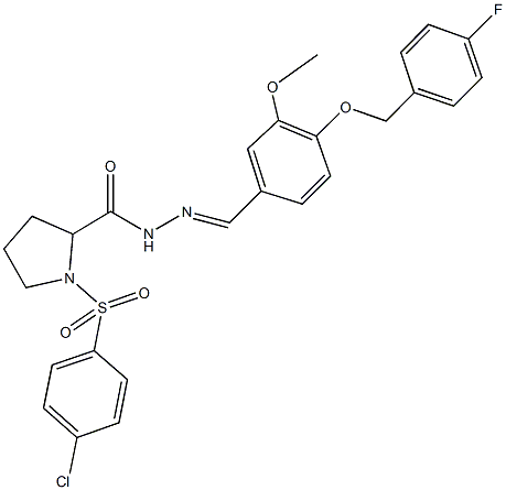 1-[(4-chlorophenyl)sulfonyl]-N'-{4-[(4-fluorobenzyl)oxy]-3-methoxybenzylidene}-2-pyrrolidinecarbohydrazide Structure