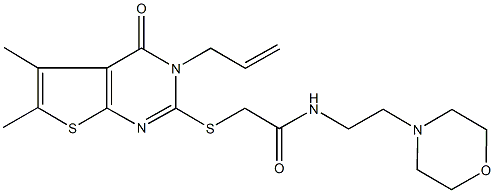 2-[(3-allyl-5,6-dimethyl-4-oxo-3,4-dihydrothieno[2,3-d]pyrimidin-2-yl)sulfanyl]-N-[2-(4-morpholinyl)ethyl]acetamide|